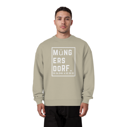 Müngersdorf Koordinaten (großer Druck auf der Brust) - Organic Oversize Sweatshirt