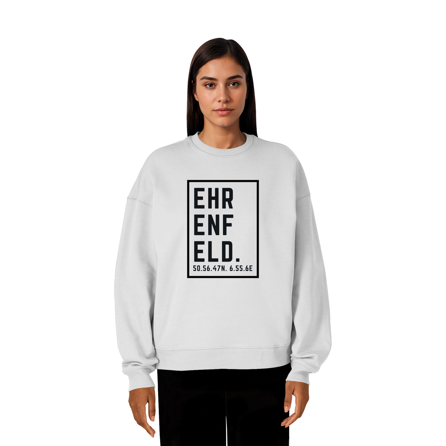 Ehrenfeld Koordinaten (großer Druck auf der Brust) - Organic Oversize Sweatshirt