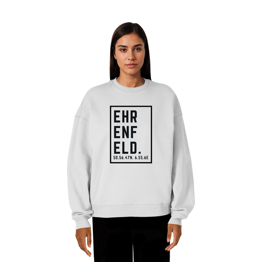 Ehrenfeld Koordinaten (großer Druck auf der Brust) - Organic Oversize Sweatshirt