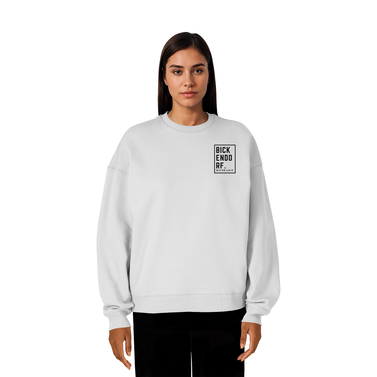 Bickendorf Koordinaten (kleiner Druck auf der Brust) - Organic Oversize Sweatshirt