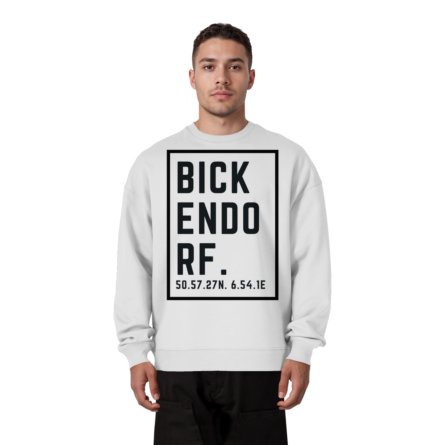 Bickendorf Koordinaten (großer Druck auf der Brust) - Organic Oversize Sweatshirt
