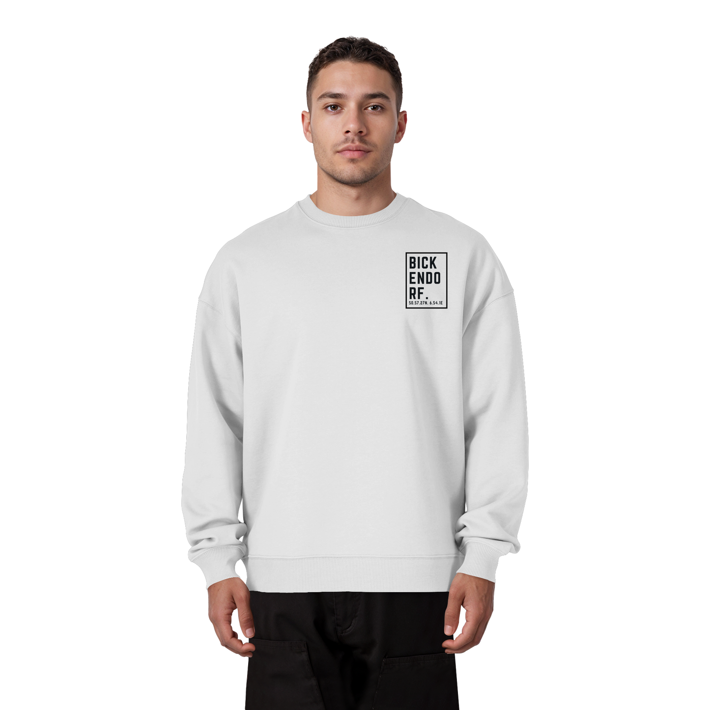 Bickendorf Koordinaten (kleiner Druck auf der Brust) - Organic Oversize Sweatshirt