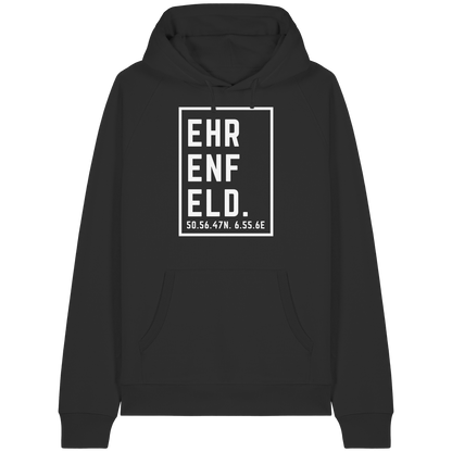 Ehrenfeld Koordinaten (großer Druck auf der Brust) - Organic Raglan Hoodie