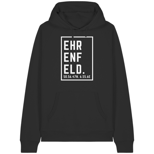 Ehrenfeld Koordinaten (großer Druck auf der Brust) - Organic Raglan Hoodie