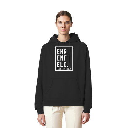 Ehrenfeld Koordinaten (großer Druck auf der Brust) - Organic Raglan Hoodie