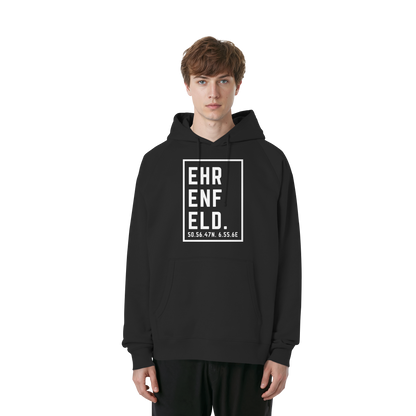 Ehrenfeld Koordinaten (großer Druck auf der Brust) - Organic Raglan Hoodie