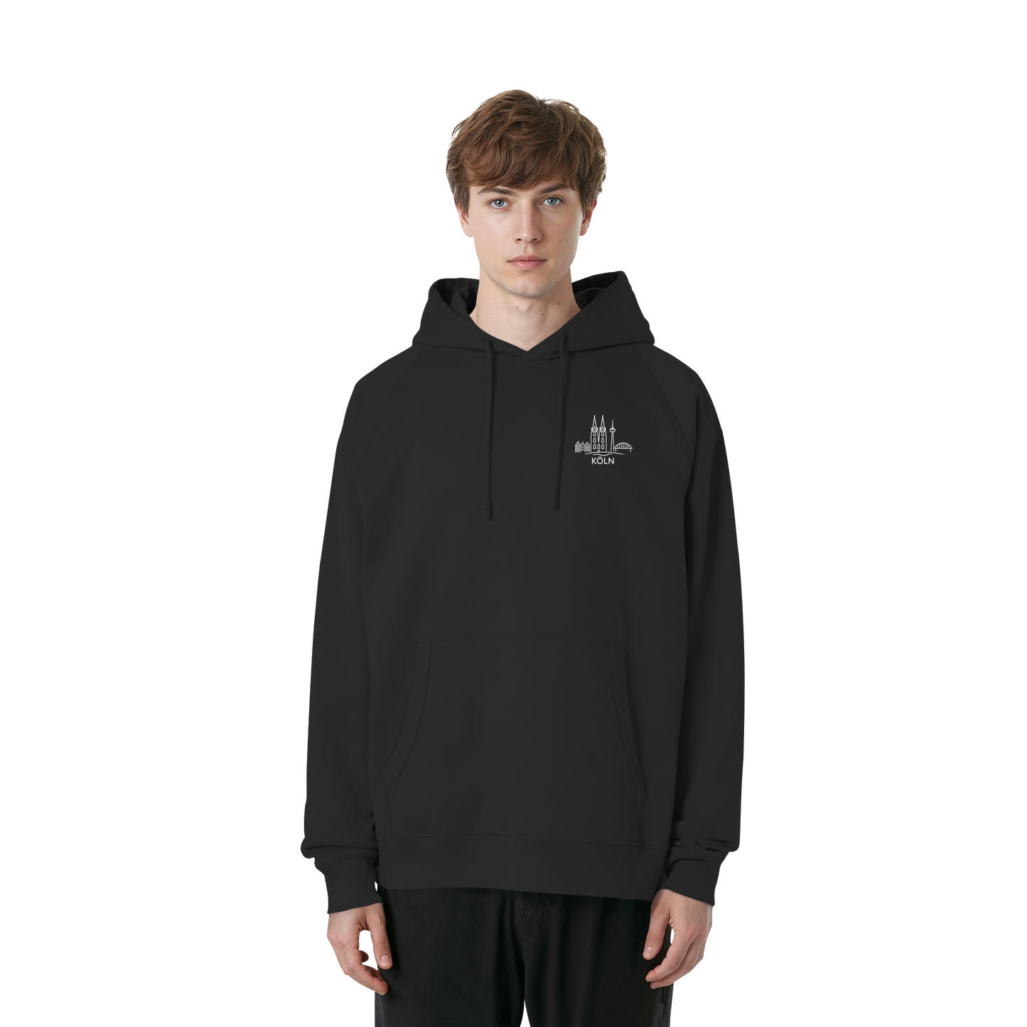 Köln Skyline Stick - Organic Raglan Hoodie