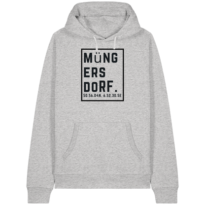 Müngersdorf Koordinaten (großer Druck auf der Brust) - Organic Raglan Hoodie