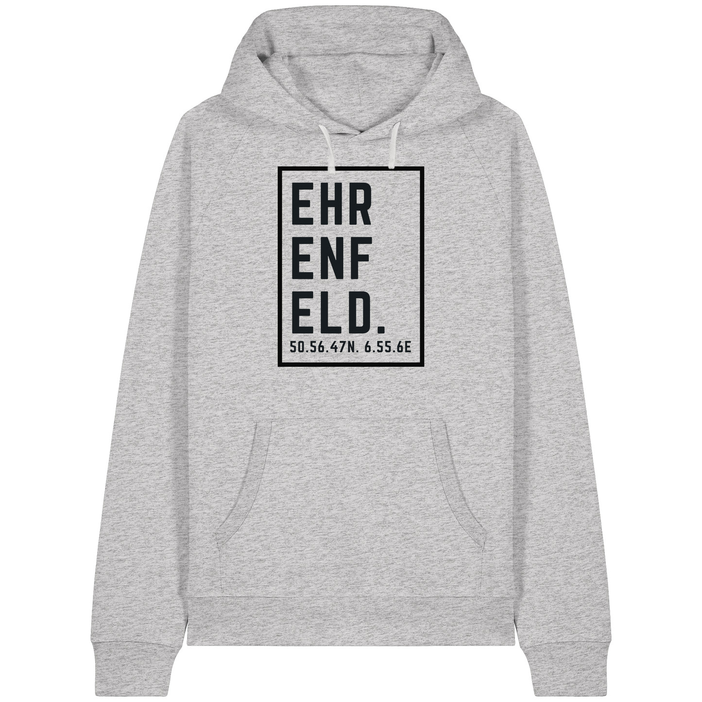 Ehrenfeld Koordinaten (großer Druck auf der Brust) - Organic Raglan Hoodie