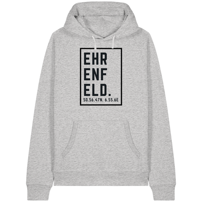 Ehrenfeld Koordinaten (großer Druck auf der Brust) - Organic Raglan Hoodie