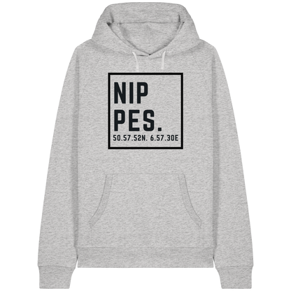 Nippes Koordinaten (großer Druck auf der Brust) - Organic Raglan Hoodie