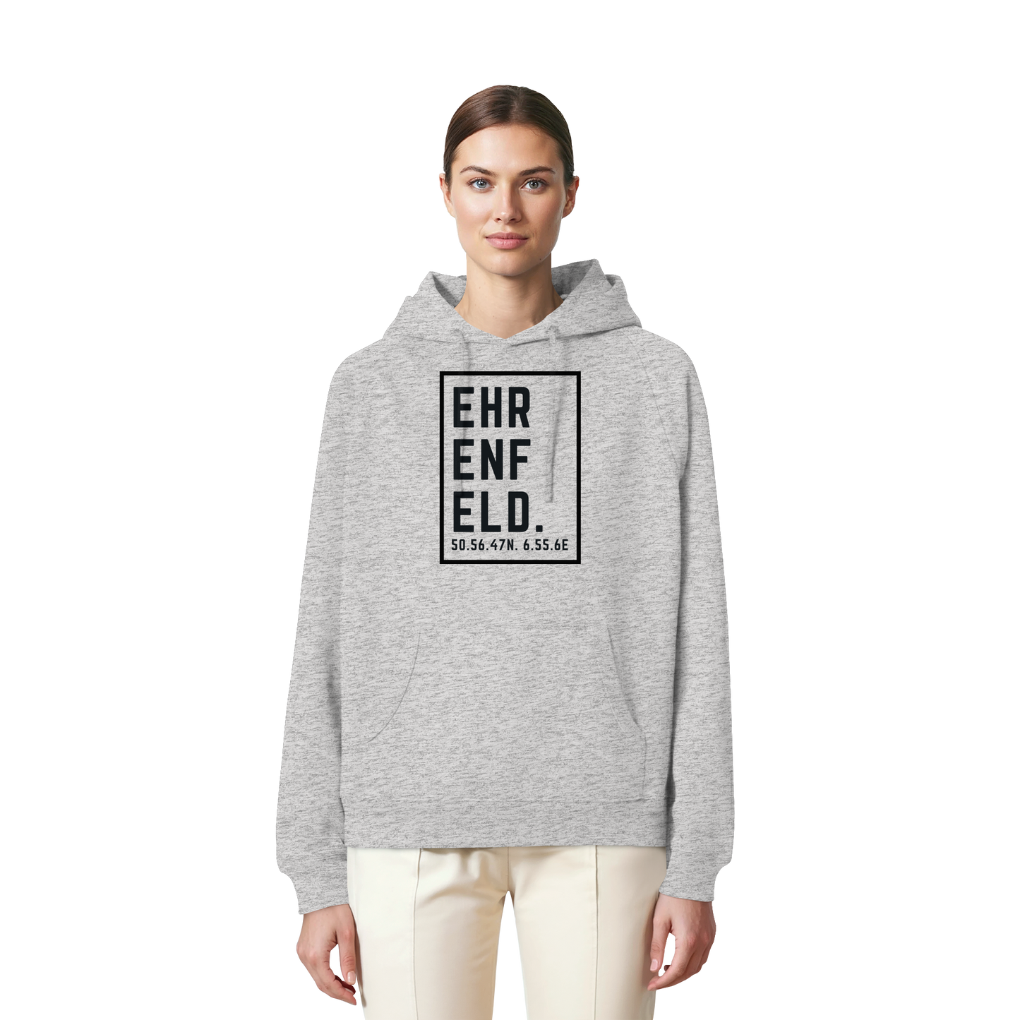 Ehrenfeld Koordinaten (großer Druck auf der Brust) - Organic Raglan Hoodie