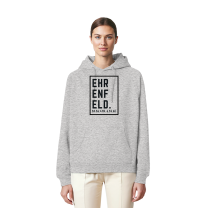 Ehrenfeld Koordinaten (großer Druck auf der Brust) - Organic Raglan Hoodie