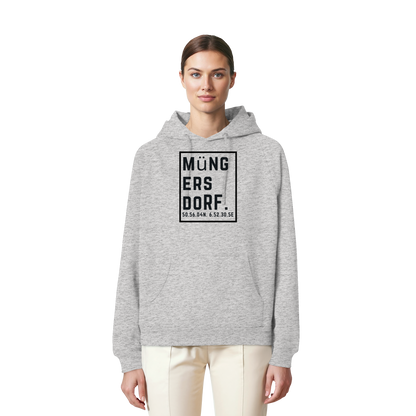Müngersdorf Koordinaten (großer Druck auf der Brust) - Organic Raglan Hoodie