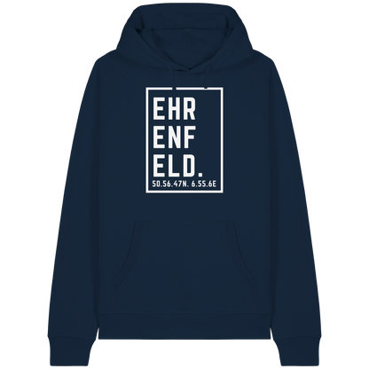 Ehrenfeld Koordinaten (großer Druck auf der Brust) - Organic Raglan Hoodie