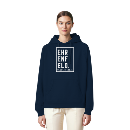 Ehrenfeld Koordinaten (großer Druck auf der Brust) - Organic Raglan Hoodie