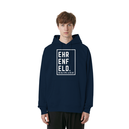 Ehrenfeld Koordinaten (großer Druck auf der Brust) - Organic Raglan Hoodie