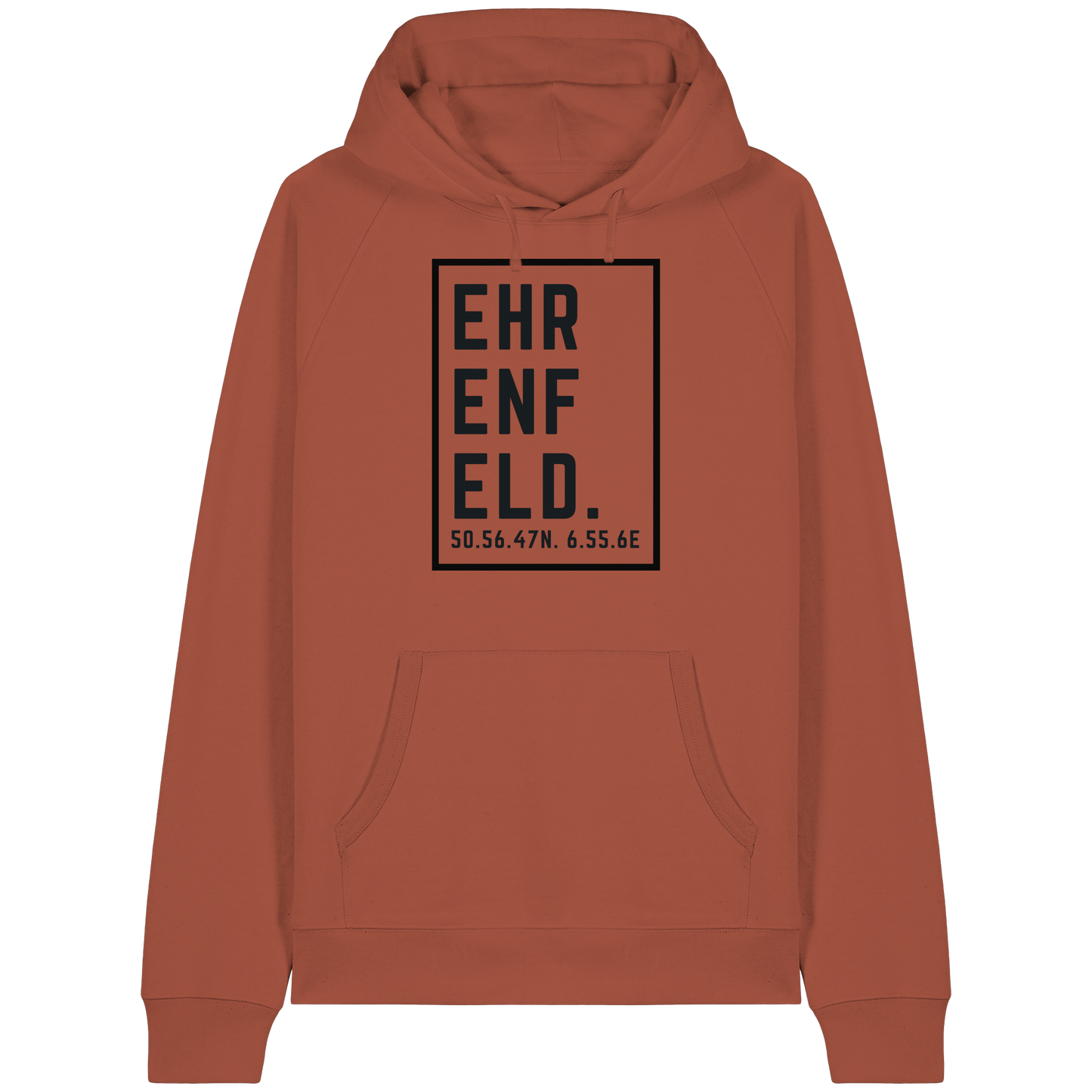 Ehrenfeld Koordinaten (großer Druck auf der Brust) - Organic Raglan Hoodie
