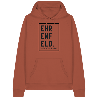Ehrenfeld Koordinaten (großer Druck auf der Brust) - Organic Raglan Hoodie