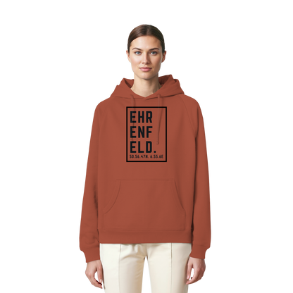 Ehrenfeld Koordinaten (großer Druck auf der Brust) - Organic Raglan Hoodie