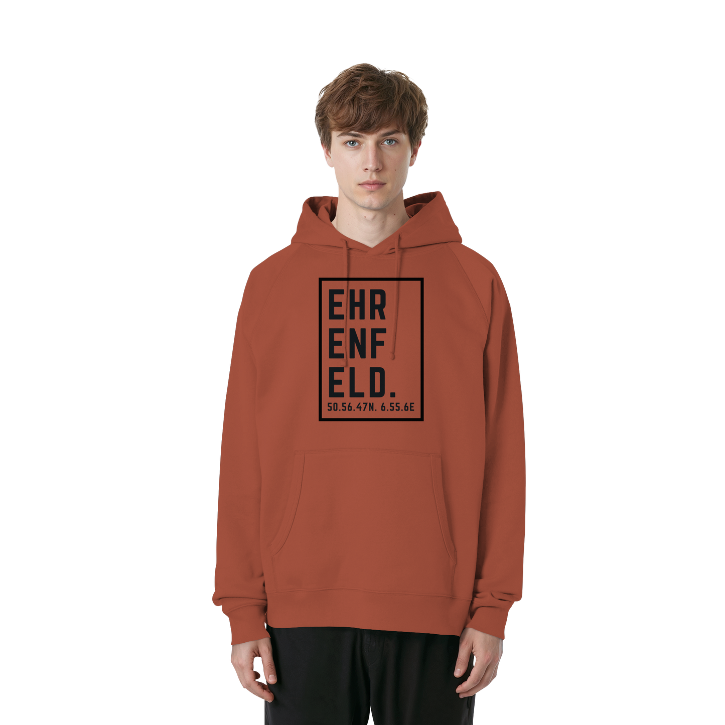 Ehrenfeld Koordinaten (großer Druck auf der Brust) - Organic Raglan Hoodie