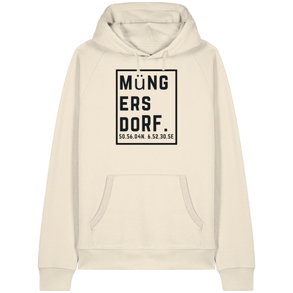 Müngersdorf Koordinaten (großer Druck auf der Brust) - Organic Raglan Hoodie
