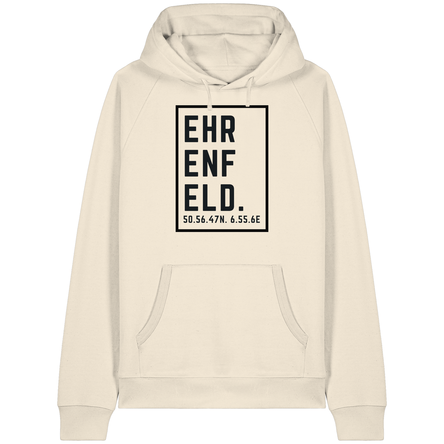 Ehrenfeld Koordinaten (großer Druck auf der Brust) - Organic Raglan Hoodie