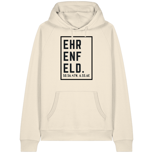 Ehrenfeld Koordinaten (großer Druck auf der Brust) - Organic Raglan Hoodie