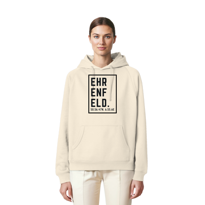 Ehrenfeld Koordinaten (großer Druck auf der Brust) - Organic Raglan Hoodie