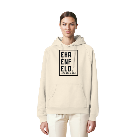 Ehrenfeld Koordinaten (großer Druck auf der Brust) - Organic Raglan Hoodie