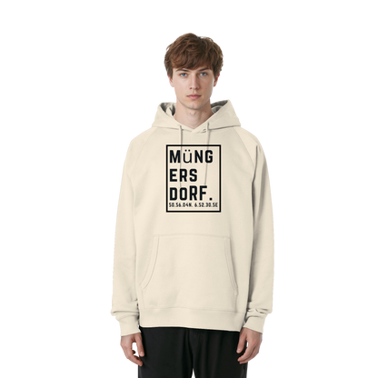 Müngersdorf Koordinaten (großer Druck auf der Brust) - Organic Raglan Hoodie