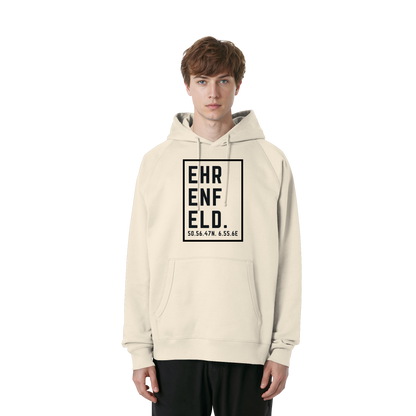 Ehrenfeld Koordinaten (großer Druck auf der Brust) - Organic Raglan Hoodie