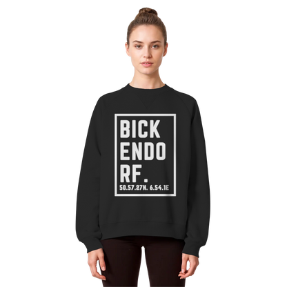 Bickendorf Koordinaten (großer Druck auf der Brust) - Organic Raglan Sweatshirt