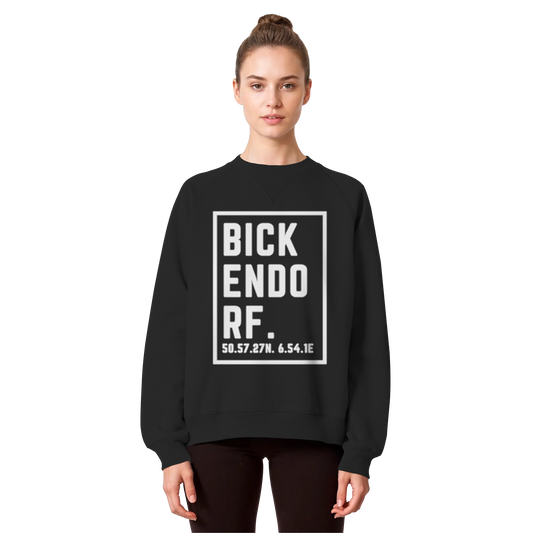 Bickendorf Koordinaten (großer Druck auf der Brust) - Organic Raglan Sweatshirt