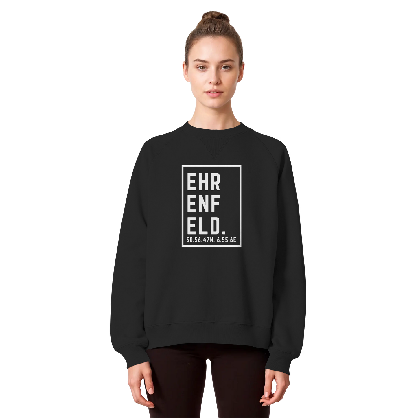 Ehrenfeld Koordinaten (großer Druck auf der Brust) - Organic Raglan Sweatshirt
