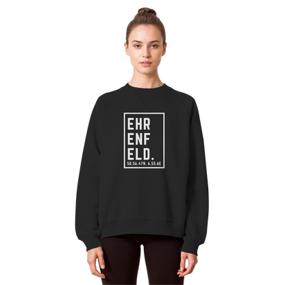 Ehrenfeld Koordinaten (großer Druck auf der Brust) - Organic Raglan Sweatshirt