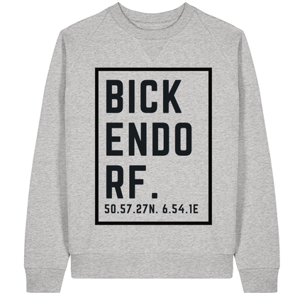 Bickendorf Koordinaten (großer Druck auf der Brust) - Organic Raglan Sweatshirt