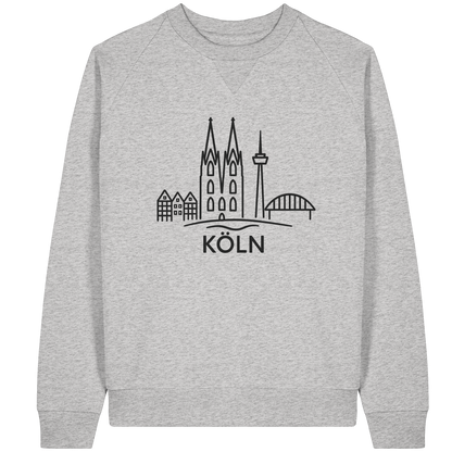 Köln Skyline (großer Druck auf der Brust) - Organic Raglan Sweatshirt