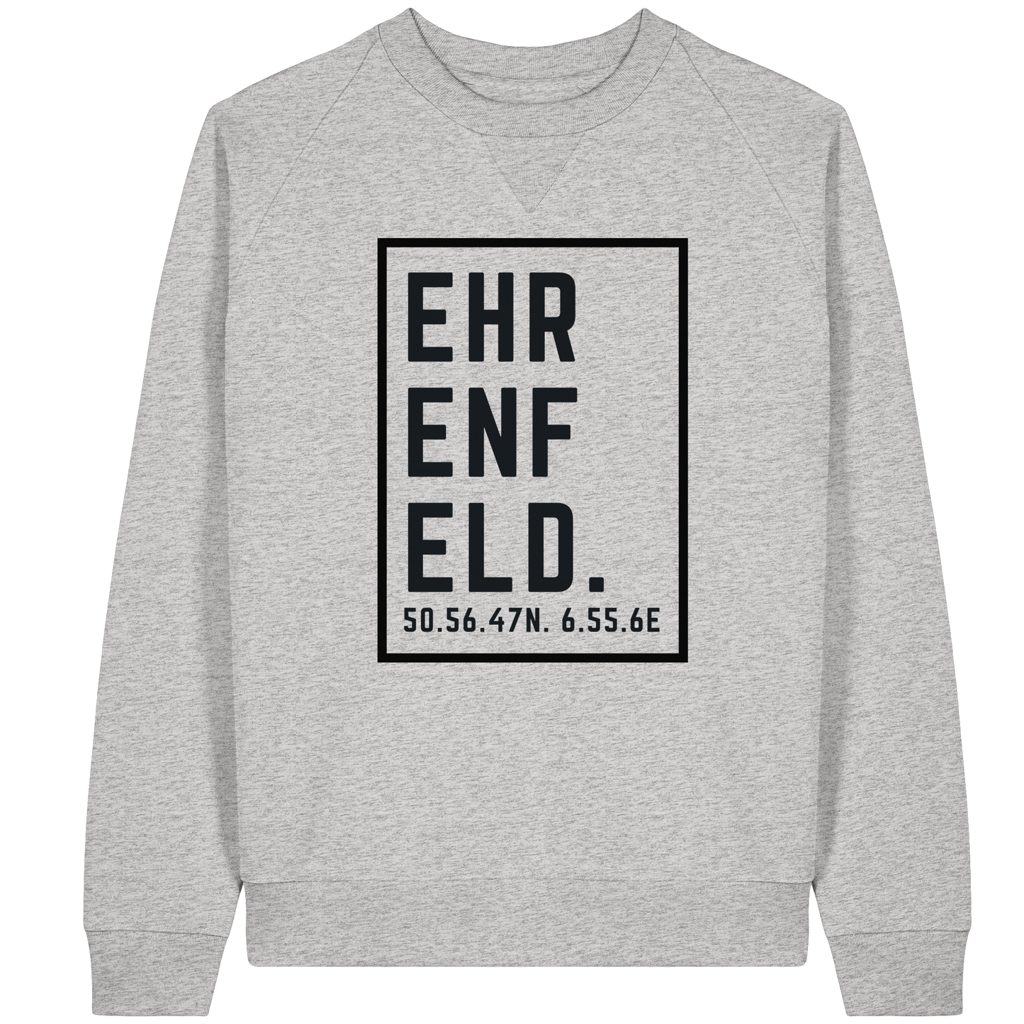Ehrenfeld Koordinaten (großer Druck auf der Brust) - Organic Raglan Sweatshirt
