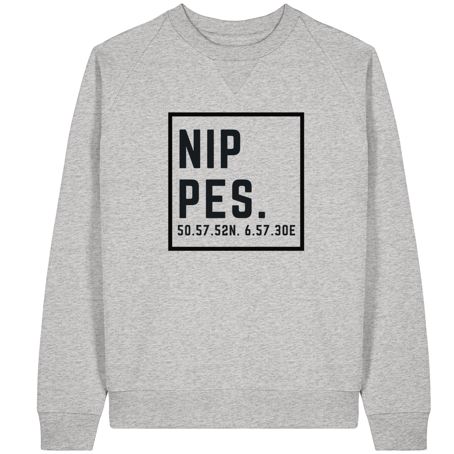 Nippes Koordinaten (großer Druck auf der Brust) - Organic Raglan Sweatshirt