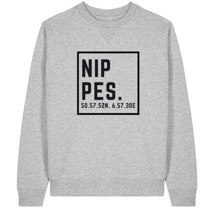 Nippes Koordinaten (großer Druck auf der Brust) - Organic Raglan Sweatshirt