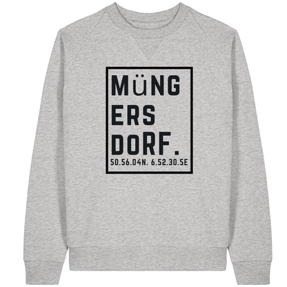Müngersdorf Koordinaten (großer Druck auf der Brust) - Organic Raglan Sweatshirt