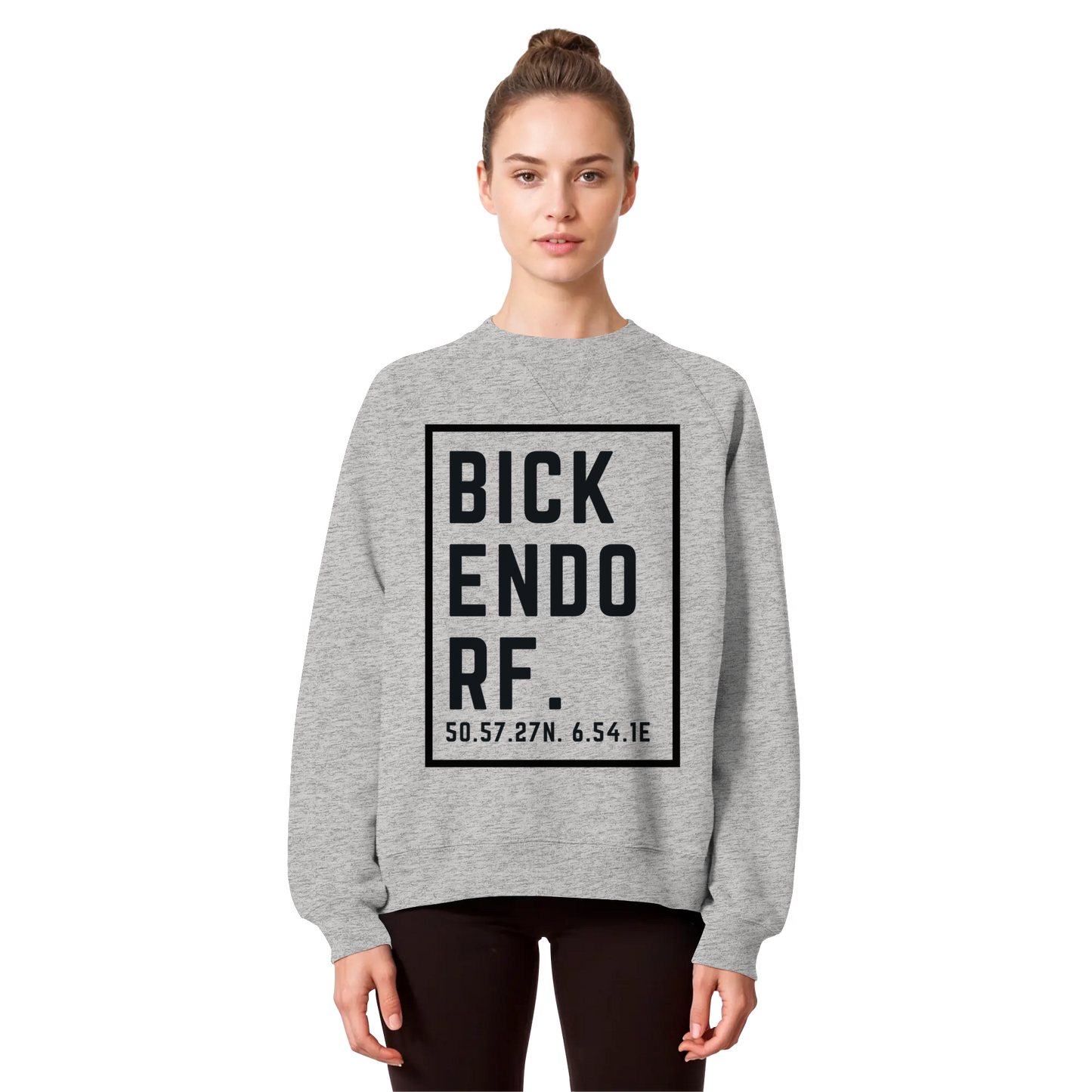 Bickendorf Koordinaten (großer Druck auf der Brust) - Organic Raglan Sweatshirt