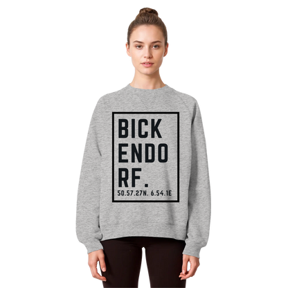 Bickendorf Koordinaten (großer Druck auf der Brust) - Organic Raglan Sweatshirt