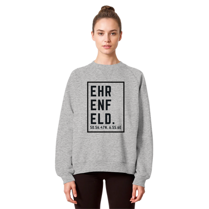 Ehrenfeld Koordinaten (großer Druck auf der Brust) - Organic Raglan Sweatshirt