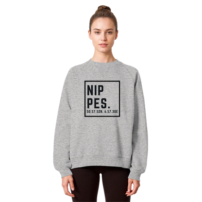 Nippes Koordinaten (großer Druck auf der Brust) - Organic Raglan Sweatshirt
