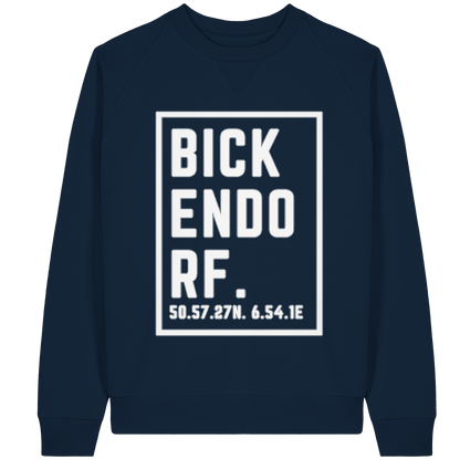 Bickendorf Koordinaten (großer Druck auf der Brust) - Organic Raglan Sweatshirt