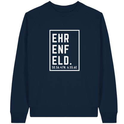 Ehrenfeld Koordinaten (großer Druck auf der Brust) - Organic Raglan Sweatshirt