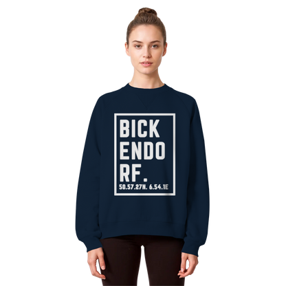 Bickendorf Koordinaten (großer Druck auf der Brust) - Organic Raglan Sweatshirt