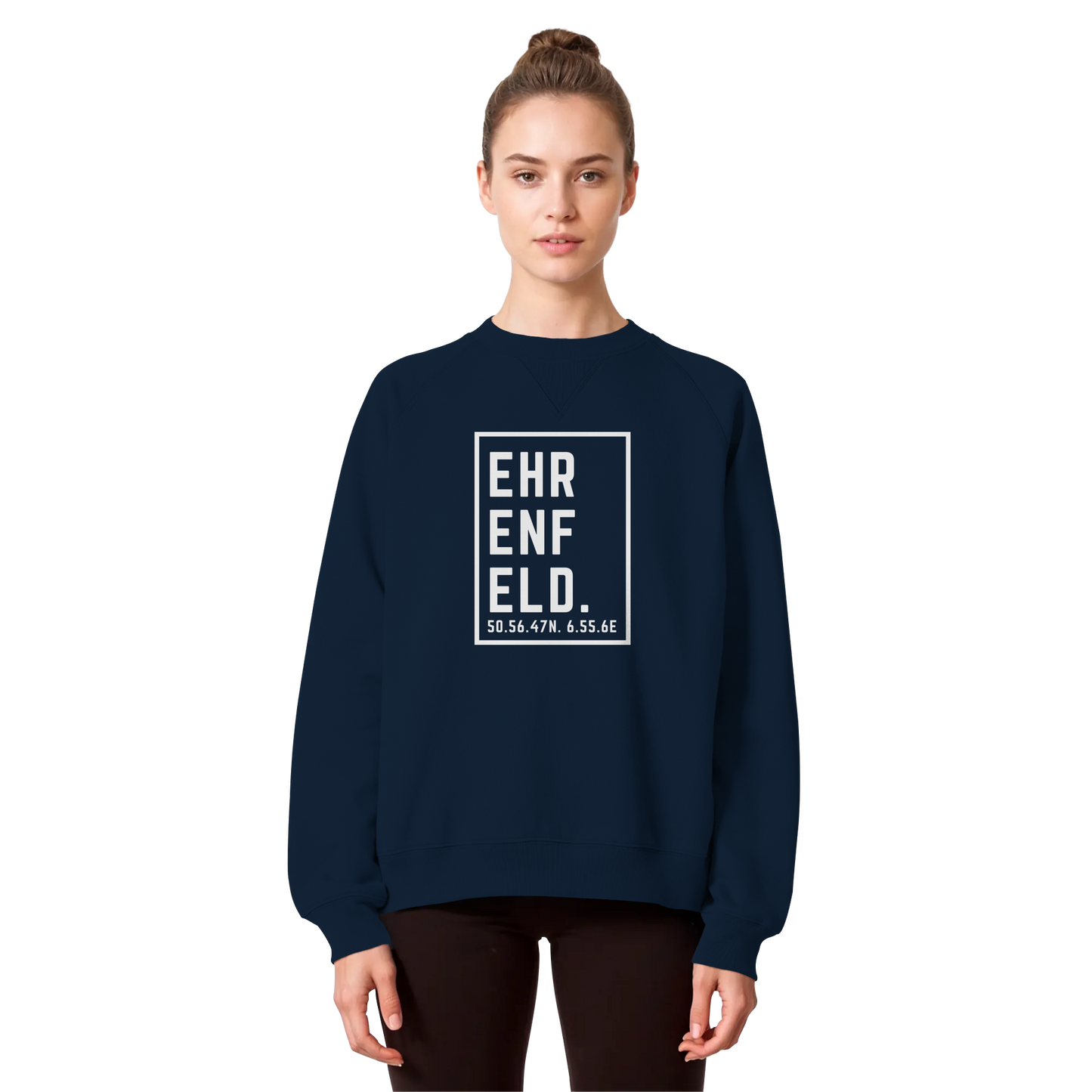 Ehrenfeld Koordinaten (großer Druck auf der Brust) - Organic Raglan Sweatshirt